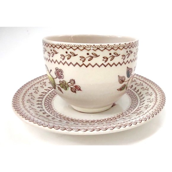 Johnson Brothers Cup and Saucer Fruit Sampler Old Granite Staffordshire England - Picture 6 of 6